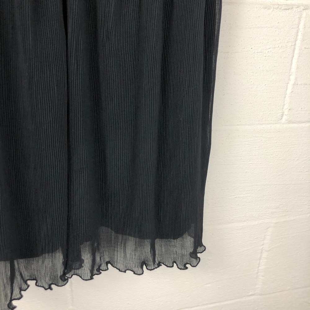 Abercrombie & Fitch Womens Plisse Ruched Babydoll‎ Mini Dress Size XL Tall Black - Picture 6 of 14